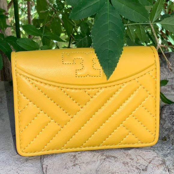 Tory Burch Yellow Leather Mini Wallet - Picture 13 of 16